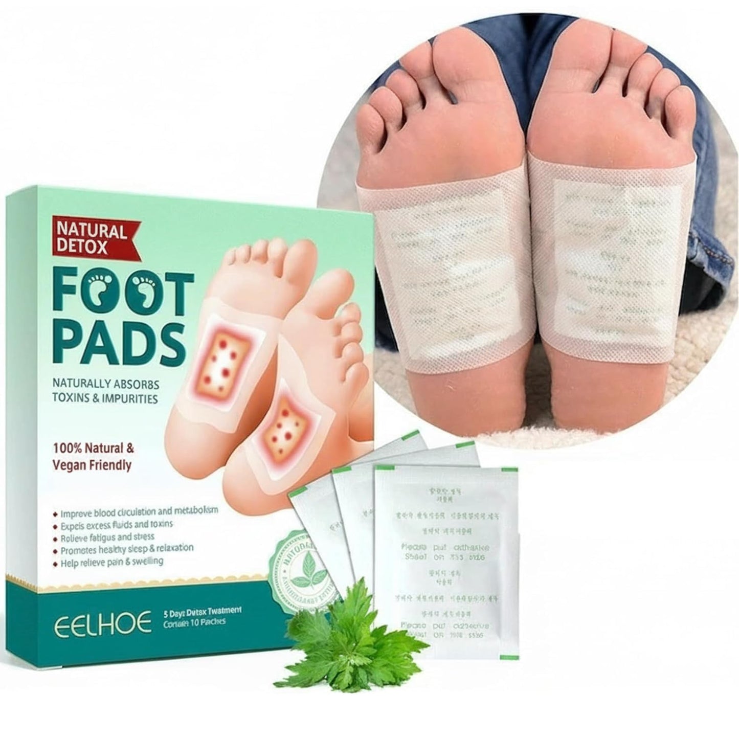 100% Herbal & Gentle ™ Ingredient Detox Foot Pads (BUY 1 GET 1 FREE )